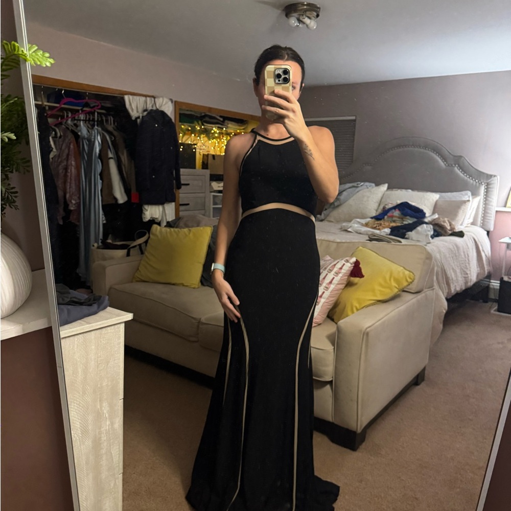 Xscape Black and Gold Dress